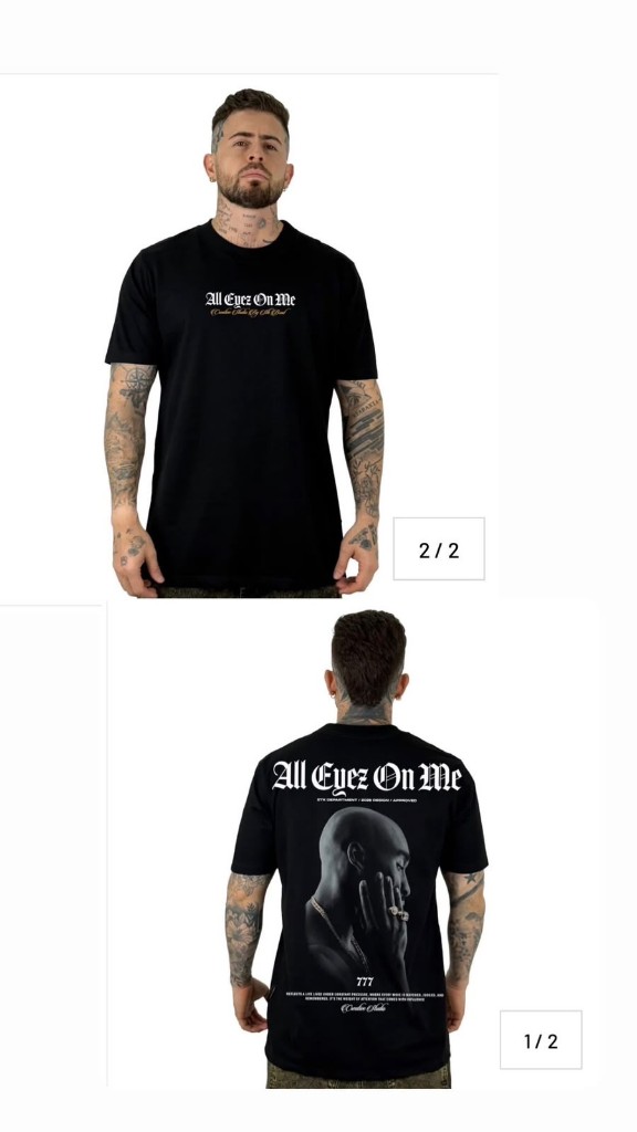 Camiseta negra All Eyez On Me
