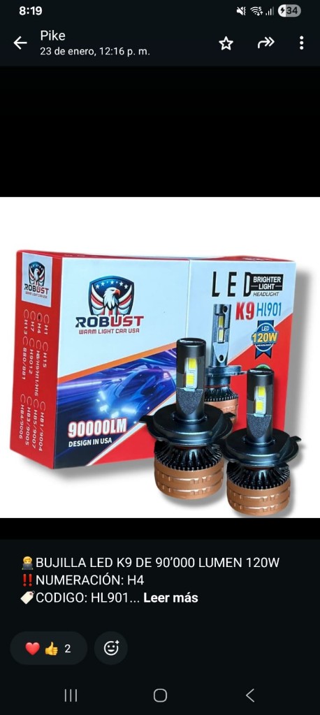 Robust LED K9 H4, 9005, H11, 9006