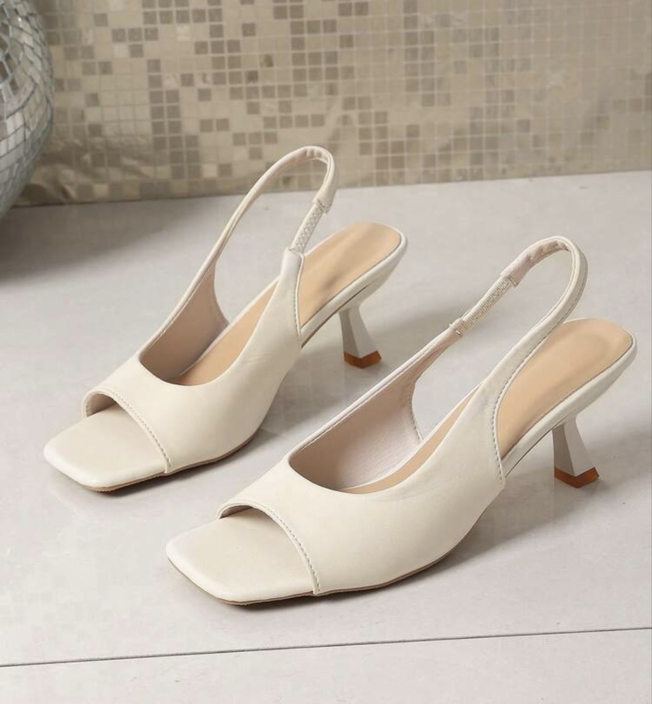 Sandalias beige tacon