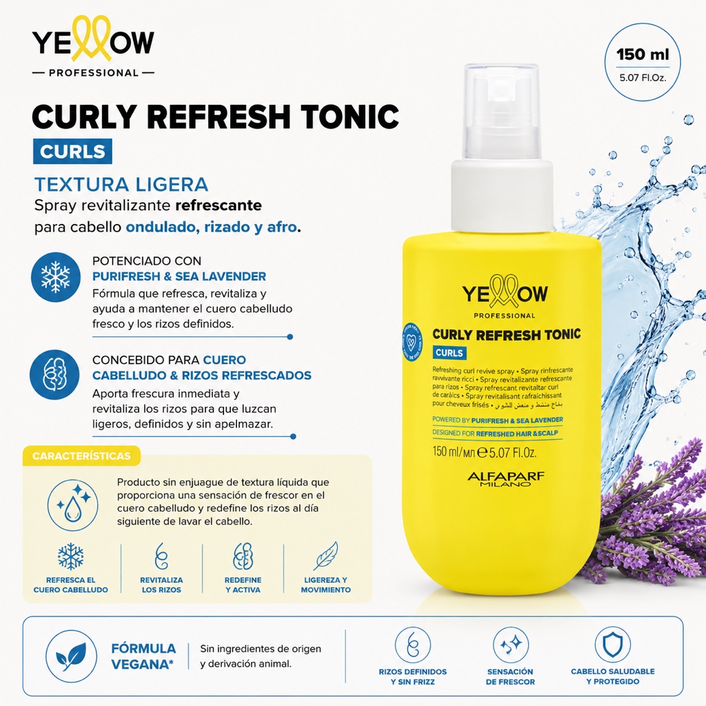 Yellow Curly Refresh Tonic 150ml