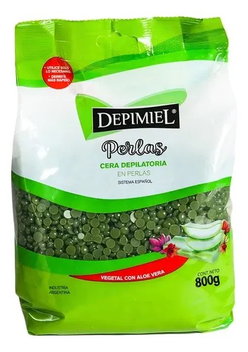 Cera depilatoria en perlas.