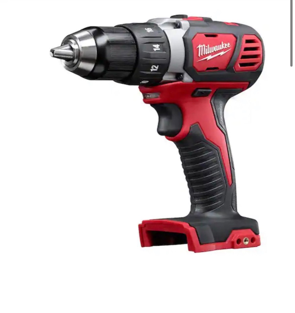 MilWaukee 18V Cordless Drill Driver - Red and Black Design, Ideal for DIY Projects, Home Improvement (Tool Only, No Battery Included)