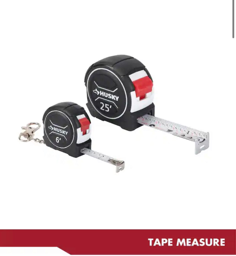 2-pack 25ft & 6ft tape measure husky