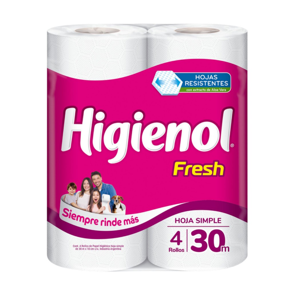 Papel Higiénico Higienol Fresh 30m x 4
