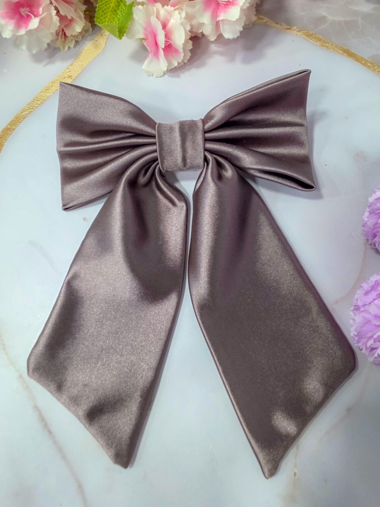 Lazo satin marron malva satinado