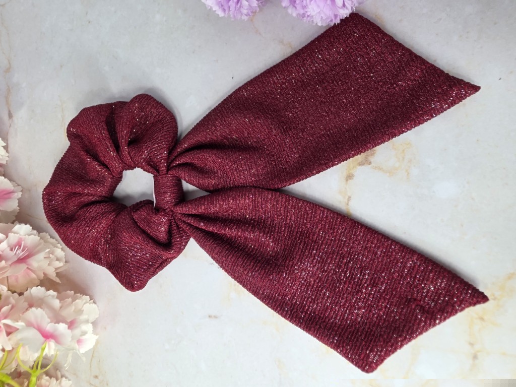 Scrunchie ripo lazo rojo vino