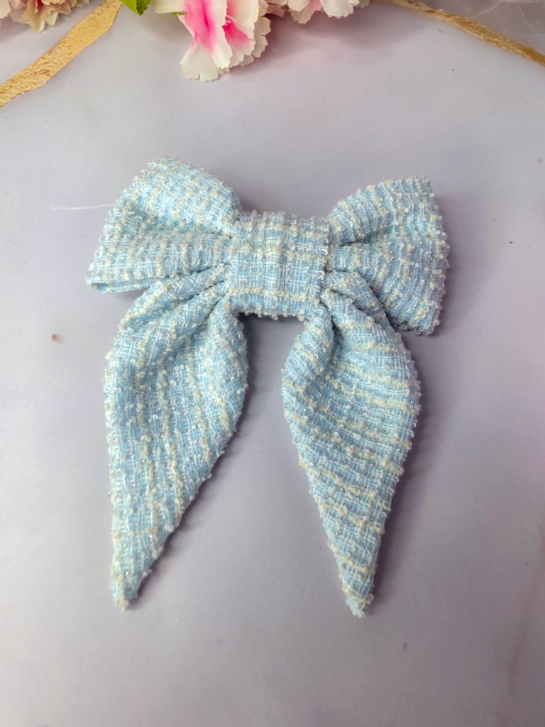 Mini lazo tweed azul celeste