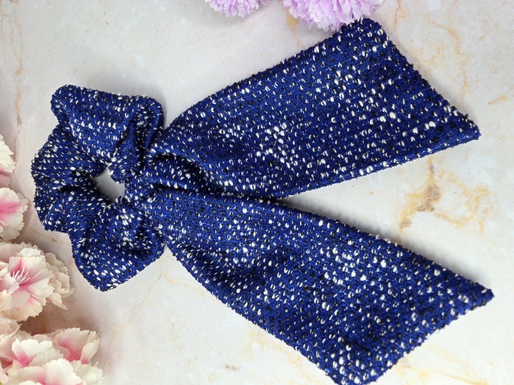 Scrunchie tweed azul rey