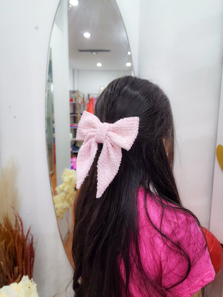 Mini Lazo tweed rosado