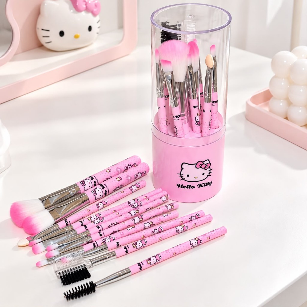 NUEVO Y HERMOSO SET PORTA BROCHAS HELLO KITTY 🎀💗