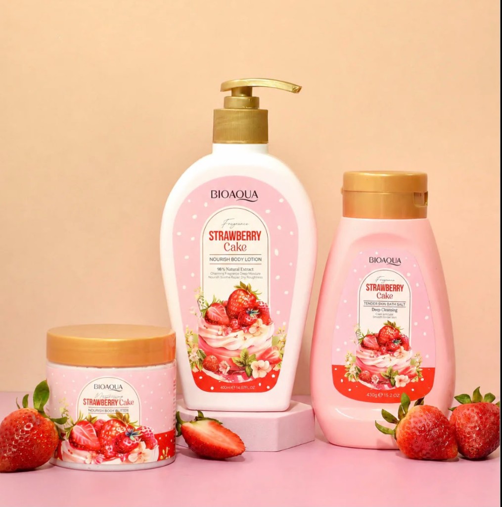 Kit Corporal Bioaqua Strawberry Cake