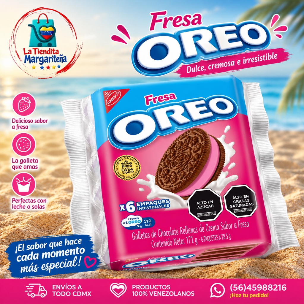 Galleta Oreo Fresa x6 unidades
