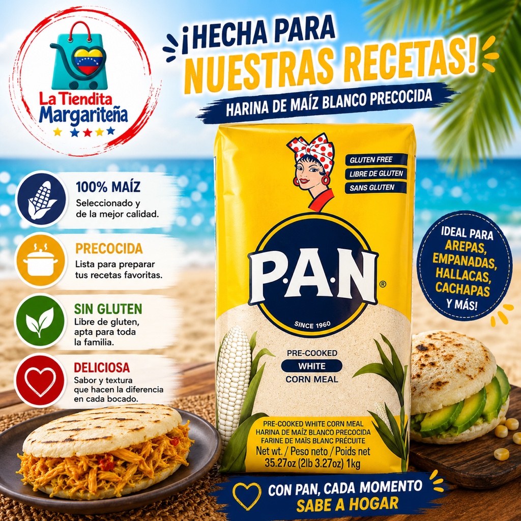 Harina Pan blanca 1 kg