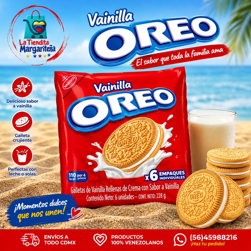 Galleta Oreo vainilla x6 unidades