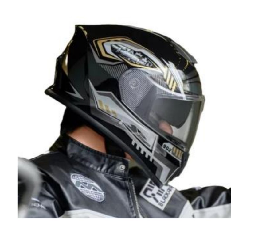 CASCO XL NEGRO/DORADO