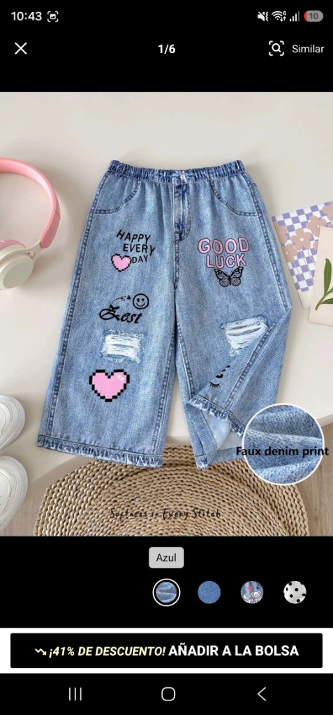 Pantalón de niña estilo denim ( no jeans)