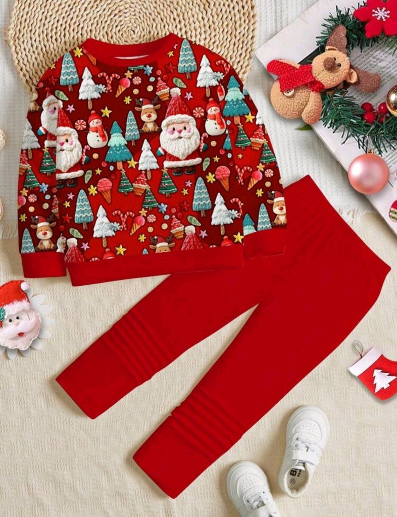 Cojunto de sueter cuello redondo y leggins