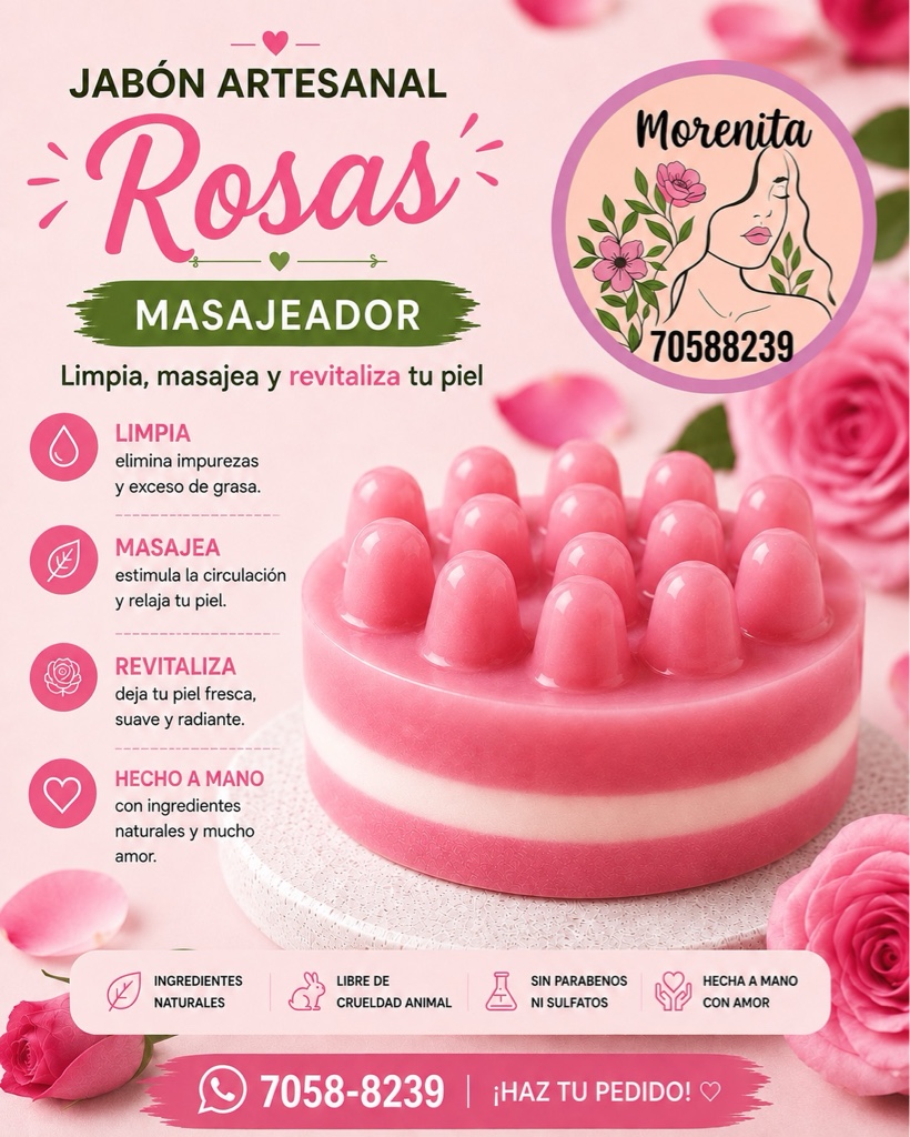 Jabón Masajeador de Rosas