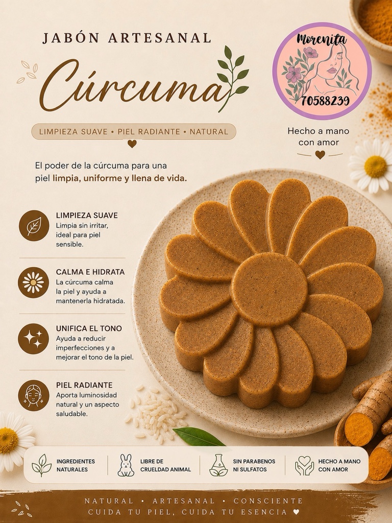 Jabón Facial de Cúrcuma