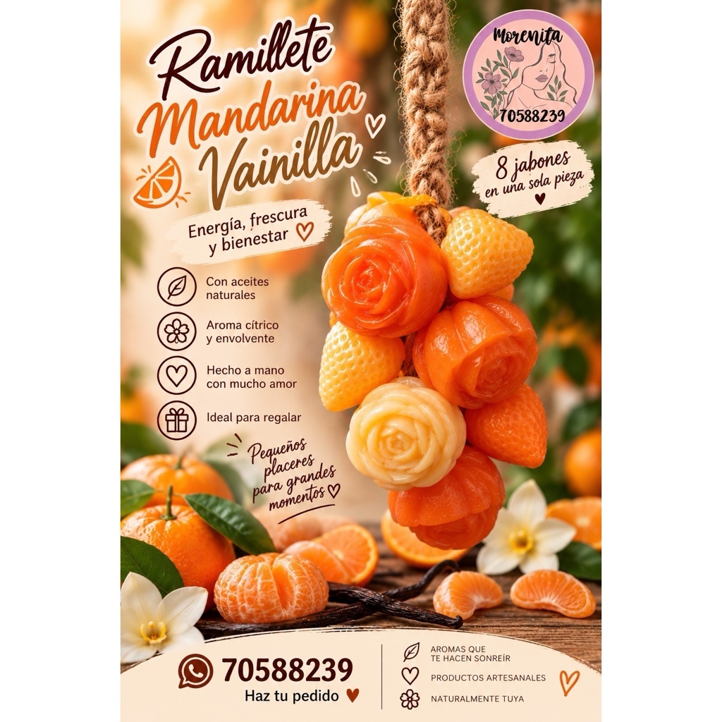 Jabón Corporal Ramillete de Mandarina y Vainilla