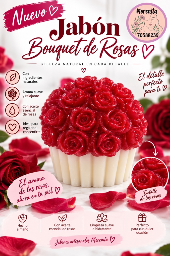Jabón Facial Bouquet Rosas