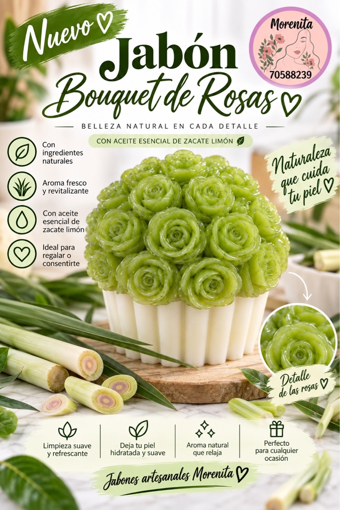 Jabón Facial Bouquet Zacate Limón