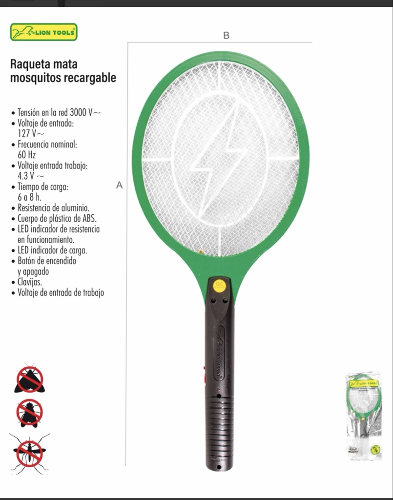 Raqueta mosquitos 8806