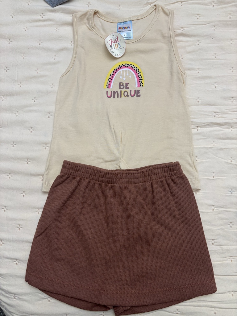 Conjunto C/short pollera chocolate
