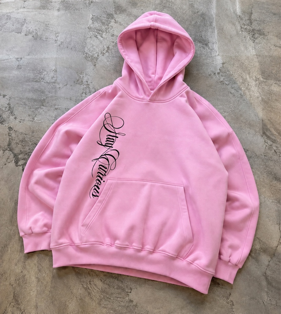 Hoodie Rosa Boxy Fit “Stay”