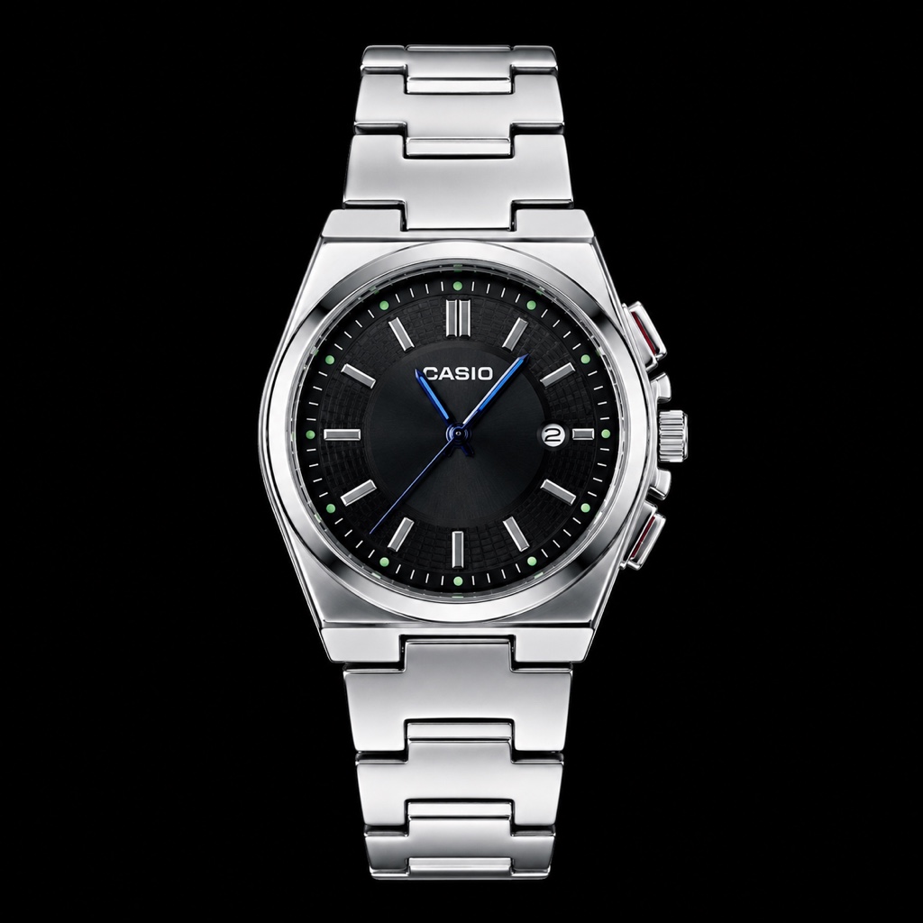 RELOJ CASIO 4 PLATA NEGRO