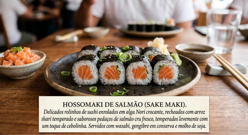 Hossomaki de salmão (4und)