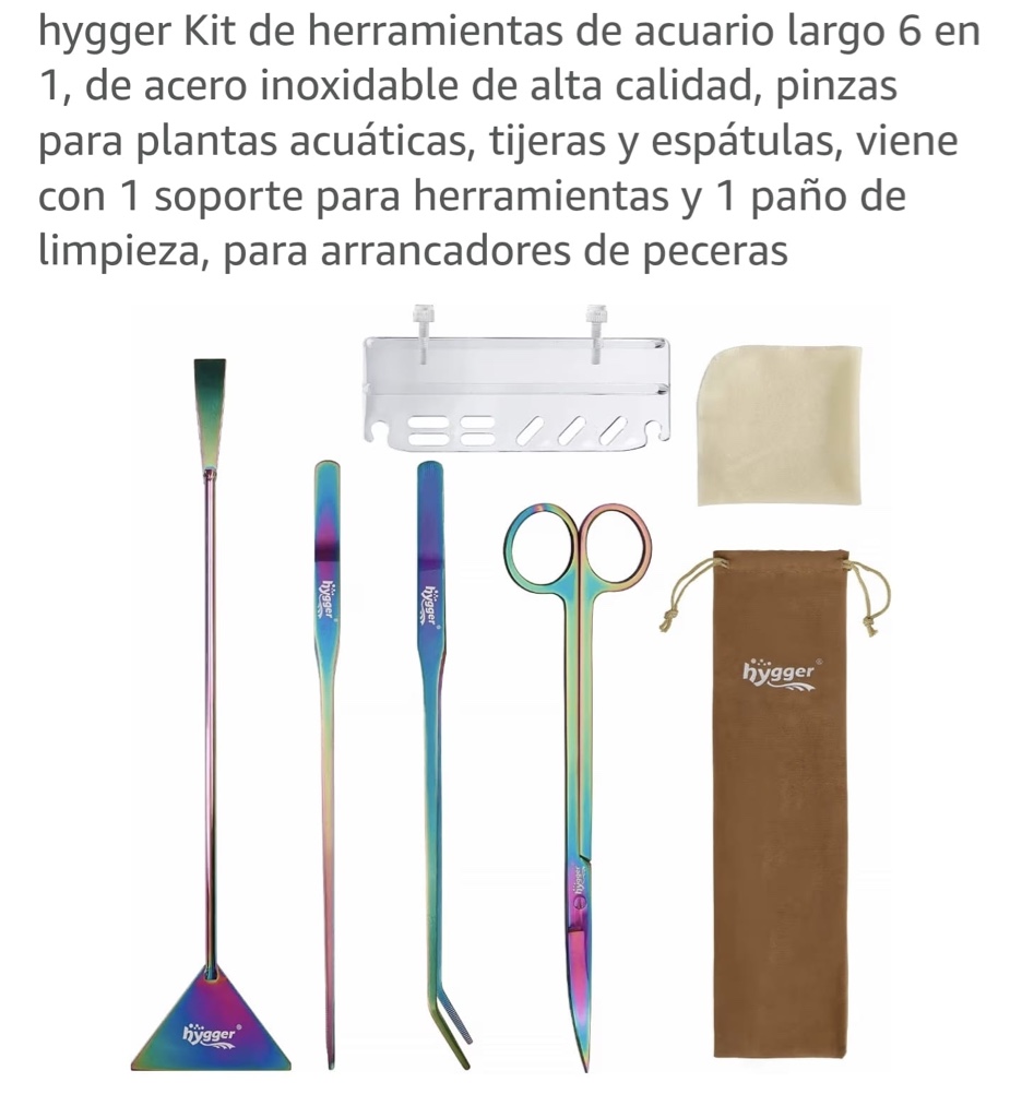 hygger Kit herramientas acuario arcoiris 6 en 1