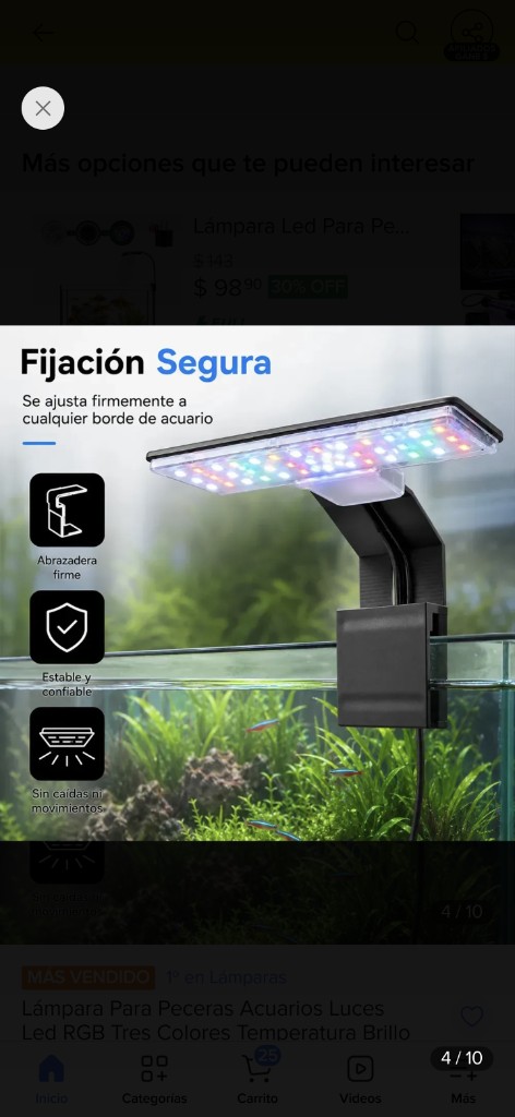 Lámpara LED RGB para acuario