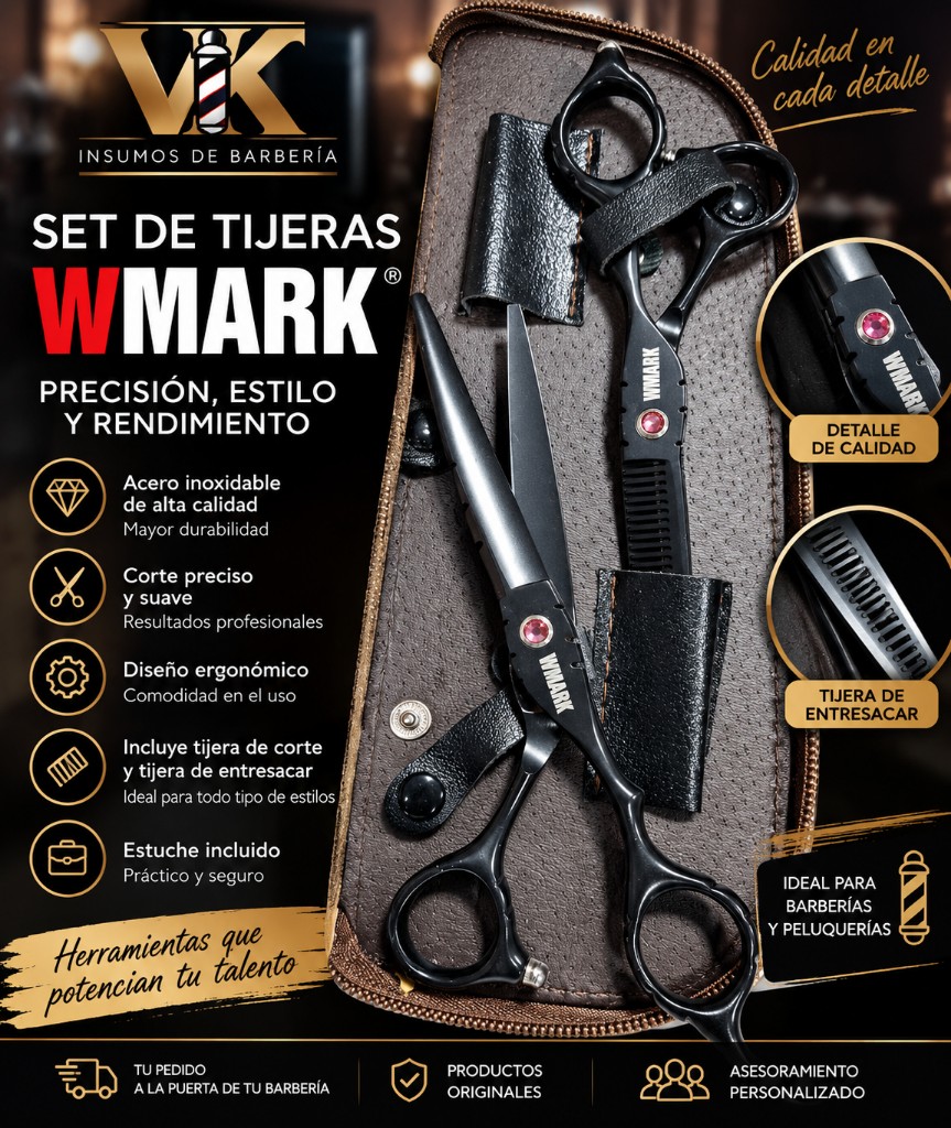 Wmark set de tijeras negras