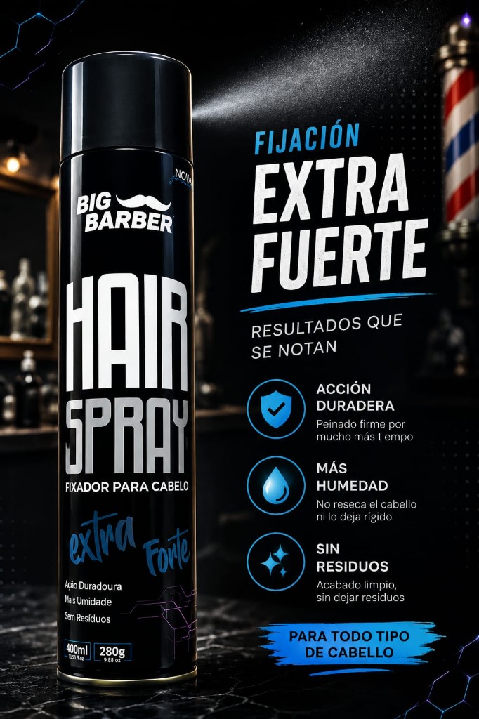 Fijador Big Barber Hair Spray extra fuerte