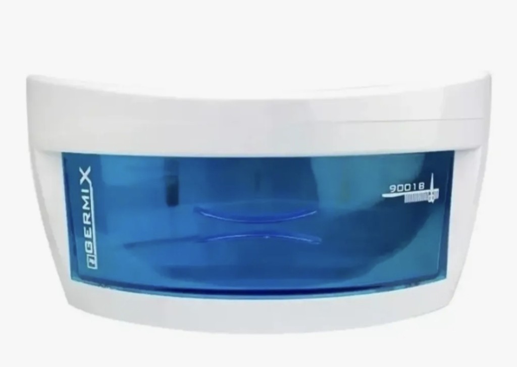 Esterilizador blanco y azul. GERMIX