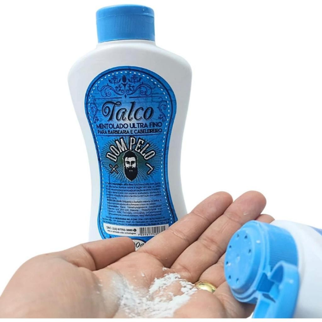Talco Dom Pelo mentolado azul