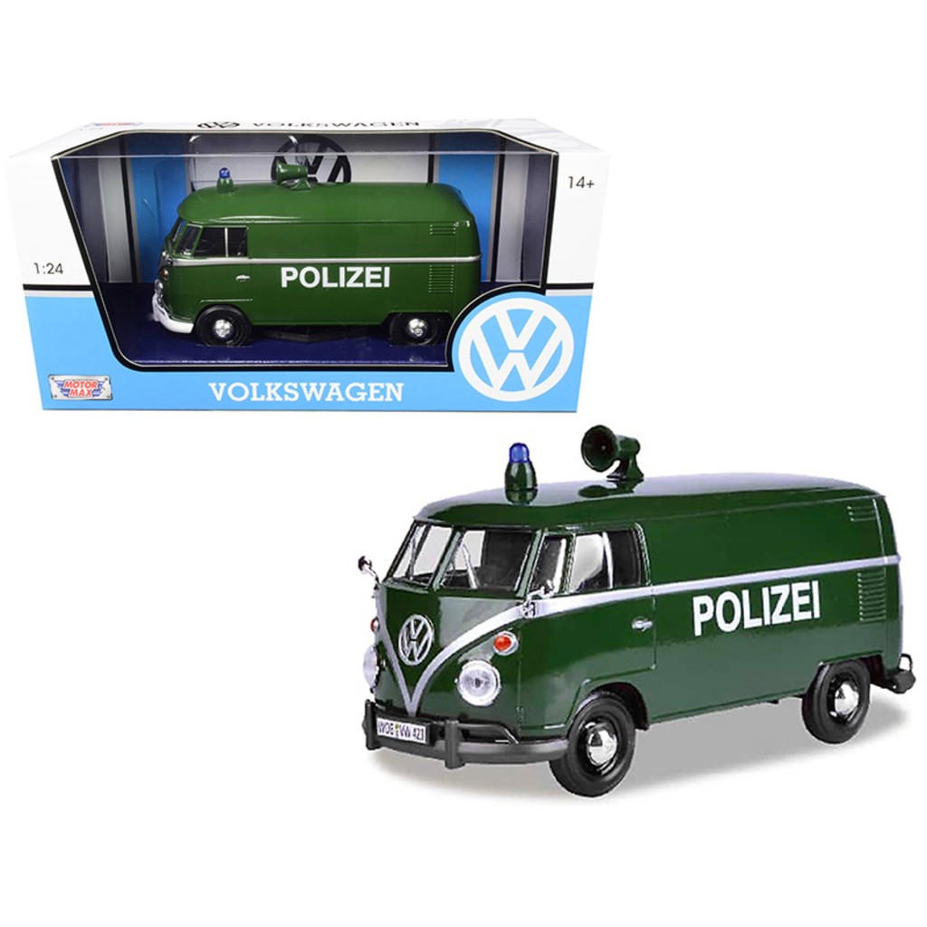 Combi Vw Polizei Patrulla Verde Motor Max 1/24