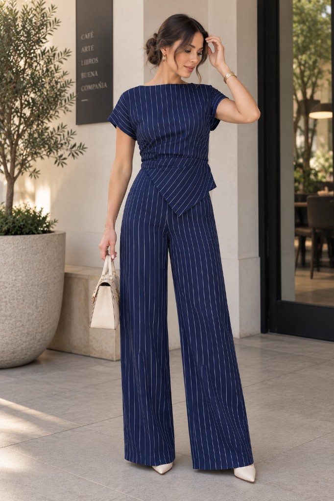Conjunto azul rayas