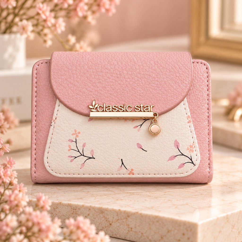 Billetera Clasic star rosa