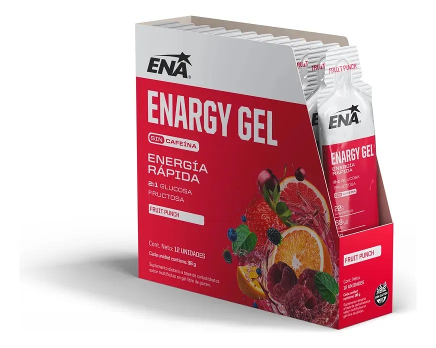ENA ENERGY GEL CON CAFEINA 12 UNIDADES FRUIT PUNCH