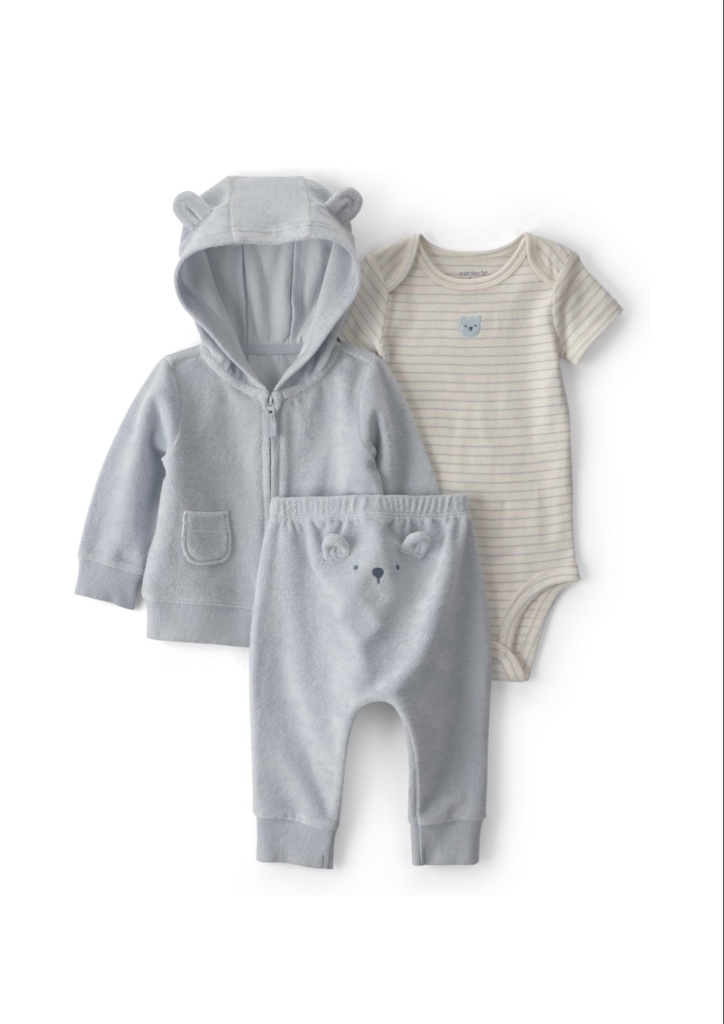 Carter's Conjunto de pantalón de 3 piezas para bebé azul