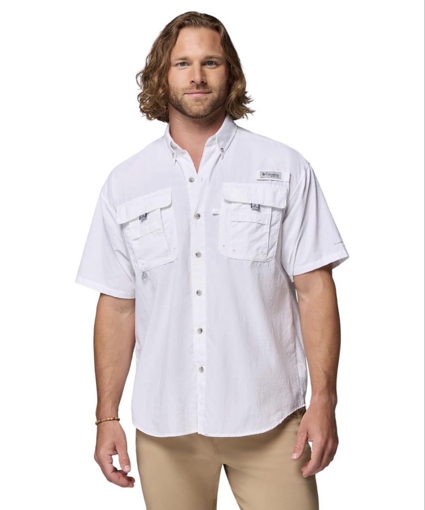 Columbia - Camisa de manga corta Blanca PFG Bahama II para hombre