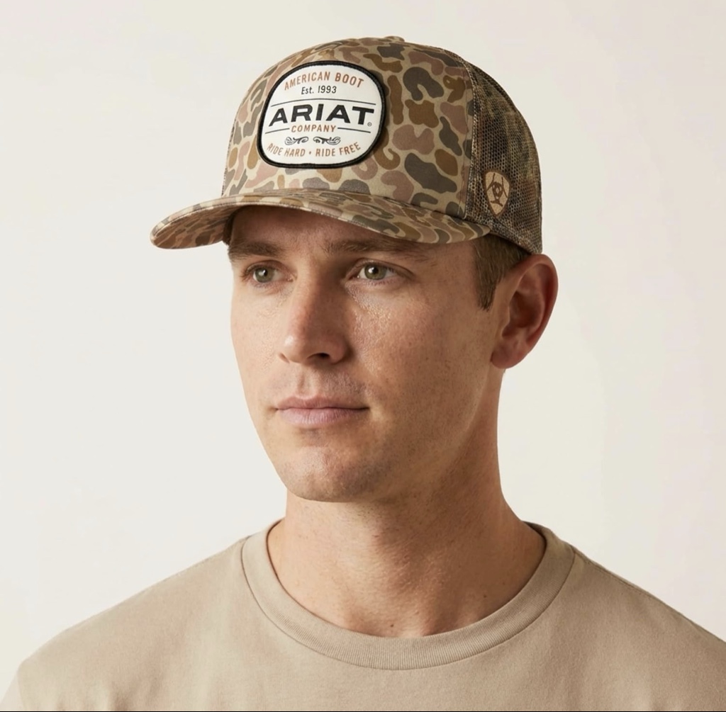 Ariat Gorra de parche de camuflaje de pato para hombre