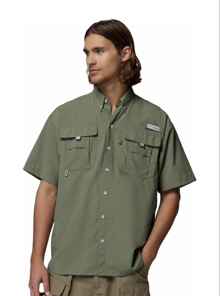 Columbia - Camisa de manga corta PFG Bahama II verde oliva