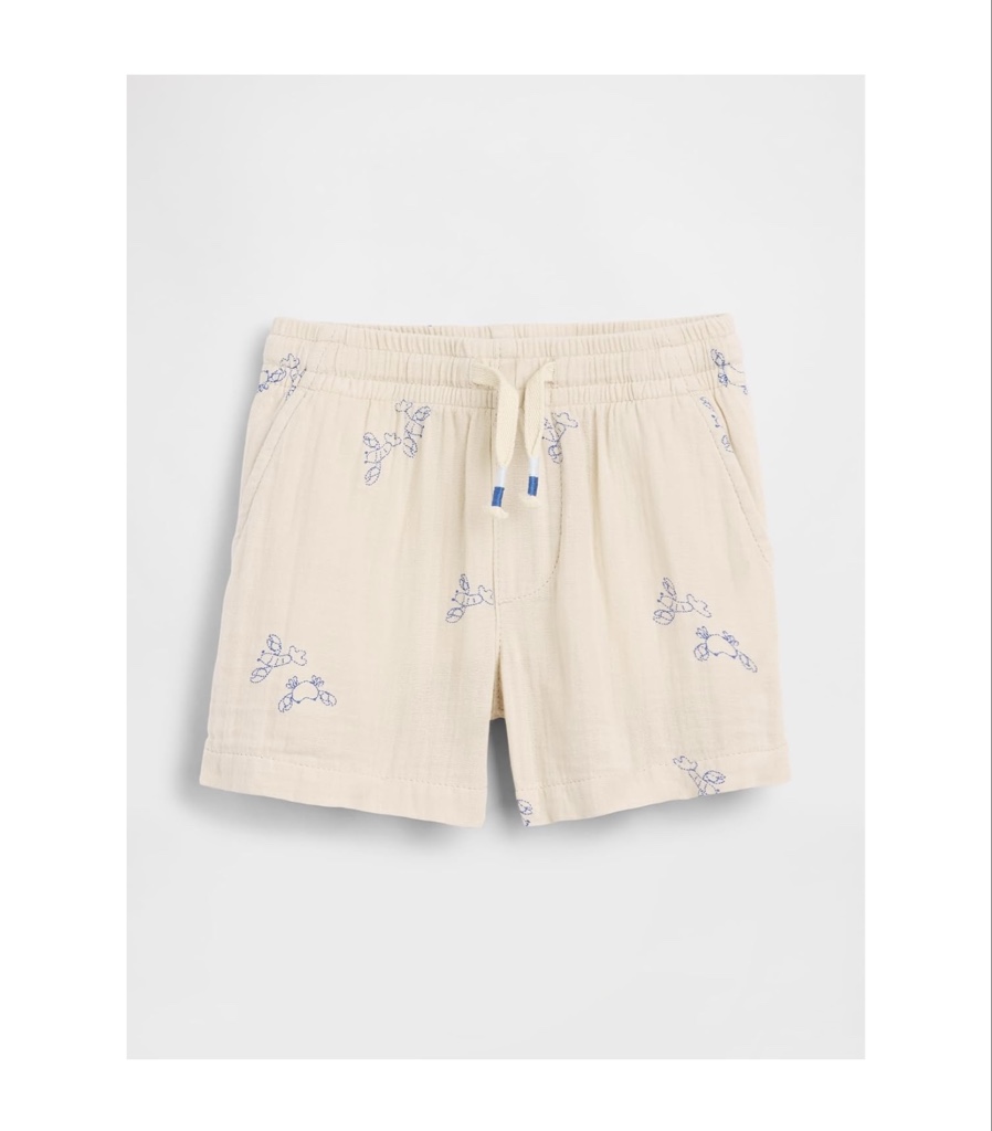 Gap Pantalón corto de gasa sin cierre para bebé niño beige