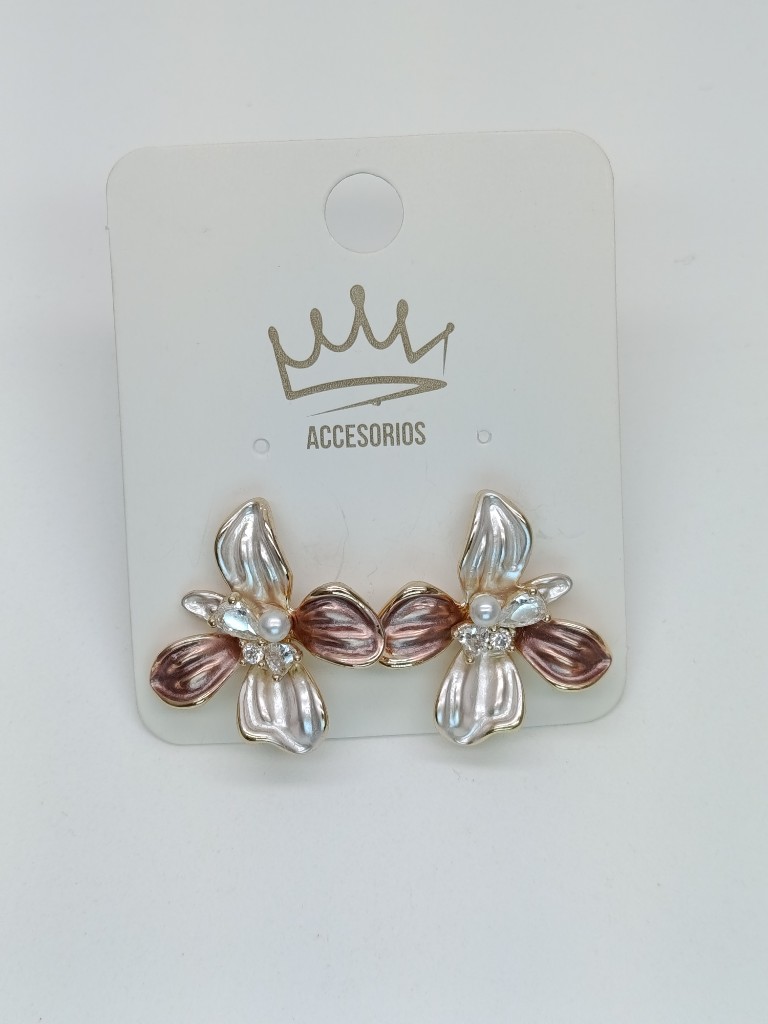 Aretes flor dos tonos