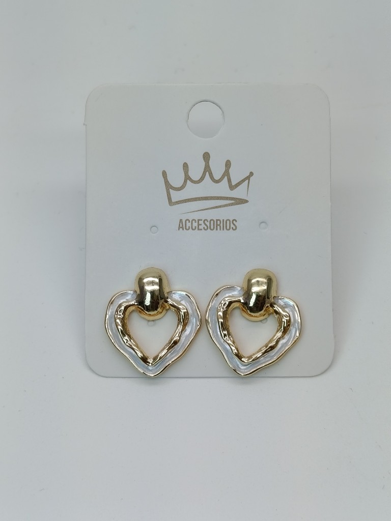 Corazón, blanco con dorado