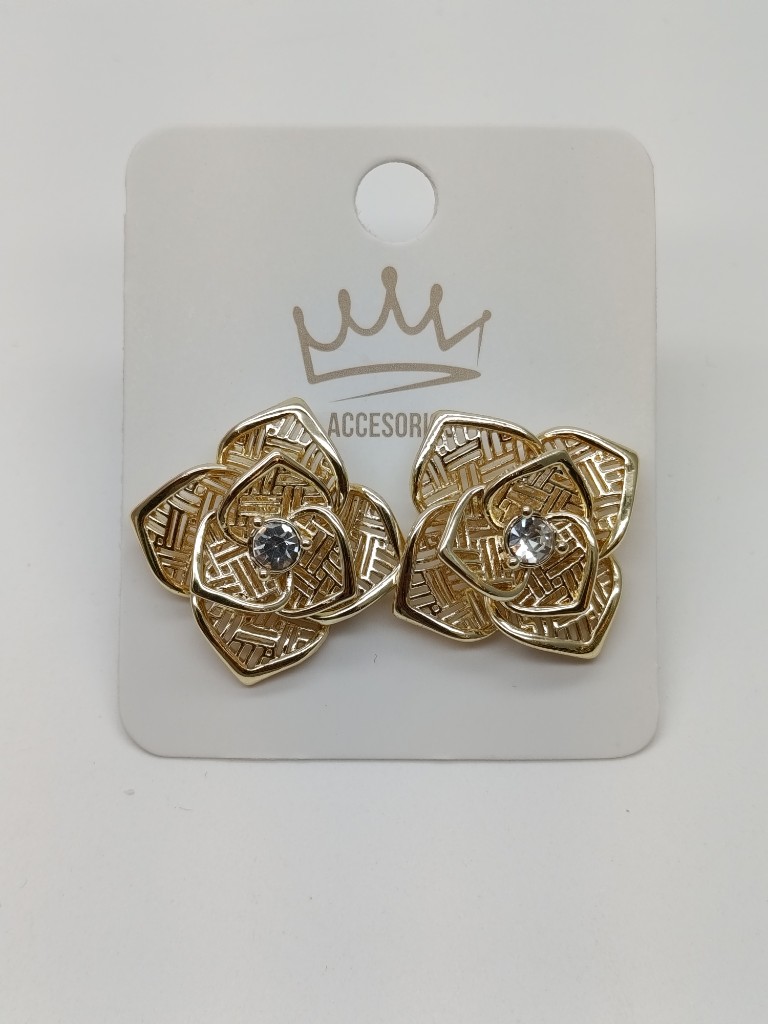 Aretes flor dorado c299ar