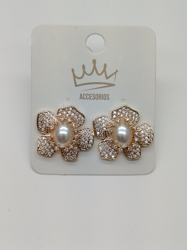 Aretes flor dorados c446ar